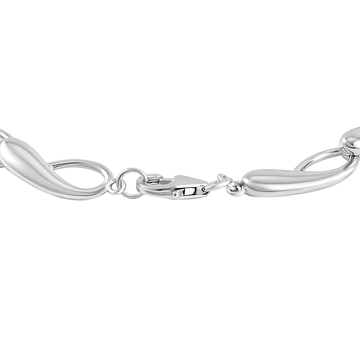 LucyQ Drip Collection - Rhodium Overlay Sterling Silver Bracelet (Size - 8)