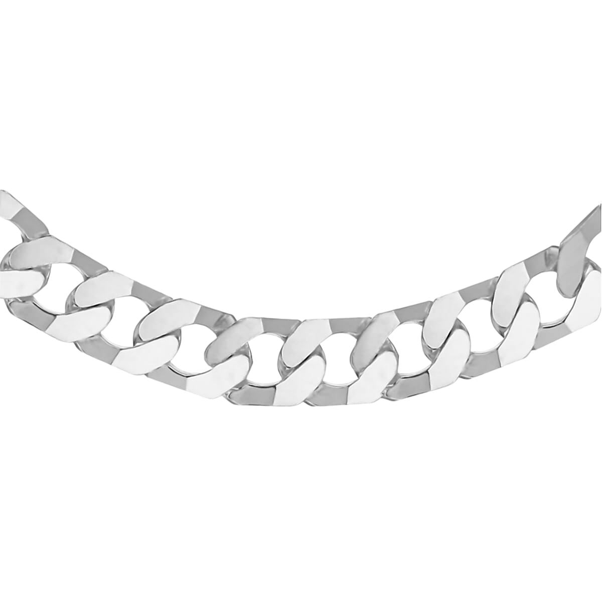 Italian Closeout Deal - Sterling Silver Flat Squared Curb Necklace (Size - 22), Silver Wt. 33.3 Gms Silver Wt 1 Troy Ounce
