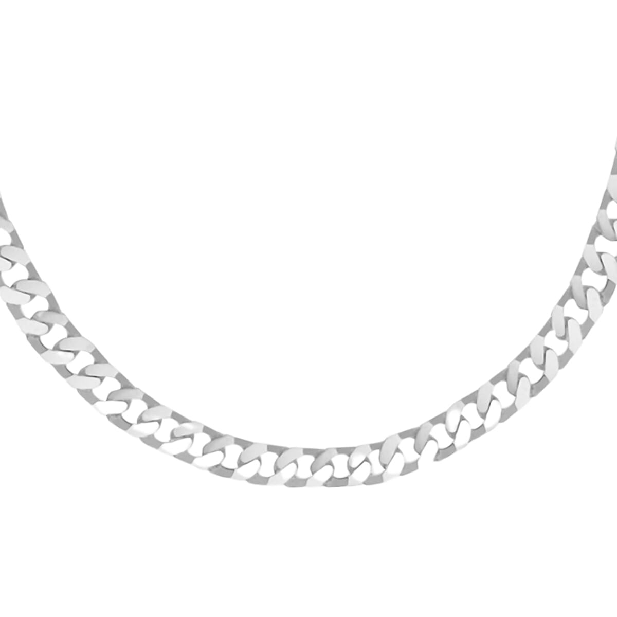 Italian Closeout Deal - Sterling Silver Flat Squared Curb Necklace (Size - 22), Silver Wt. 33.3 Gms Silver Wt 1 Troy Ounce