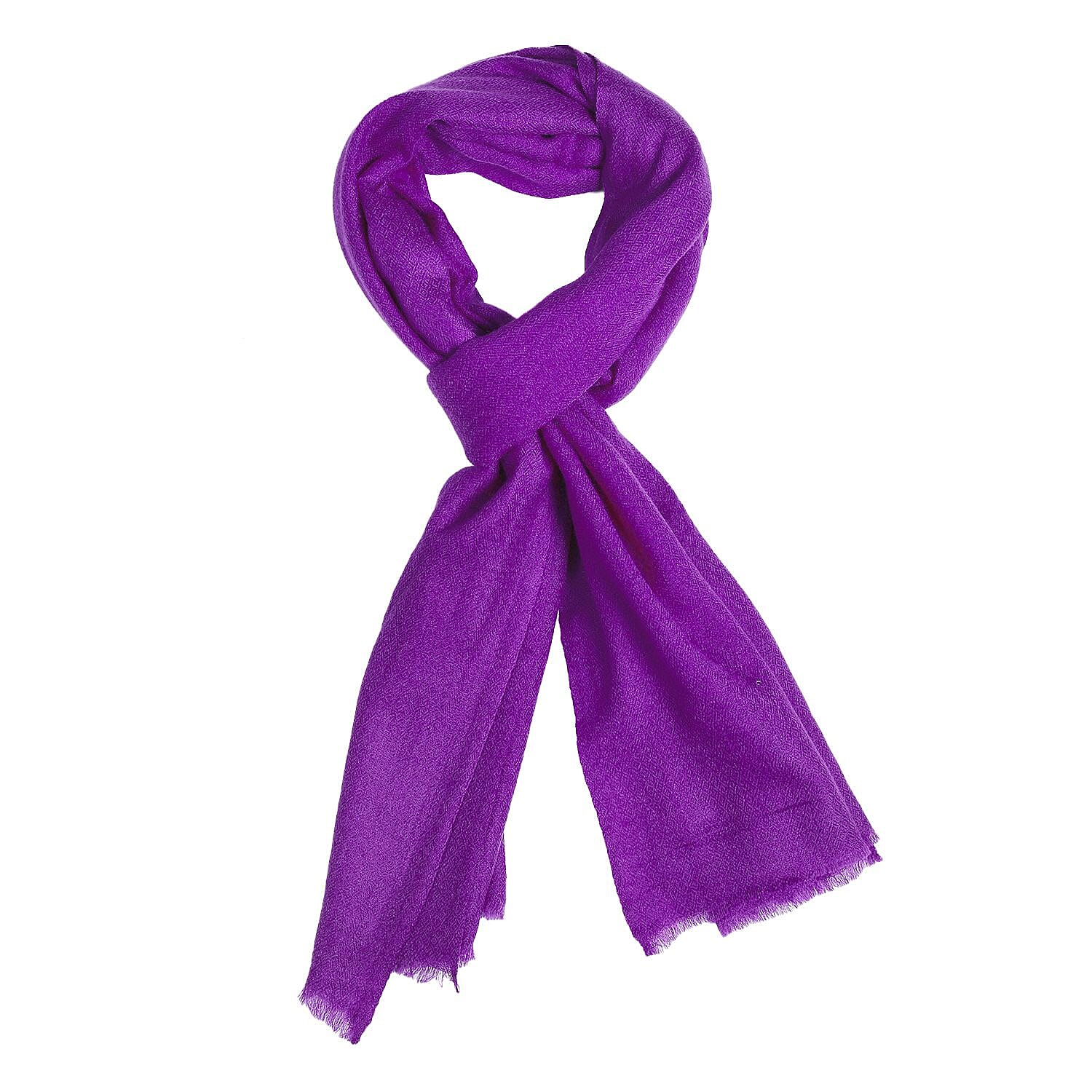 La Marey Cashmere Wool Solid Scarf - Purple