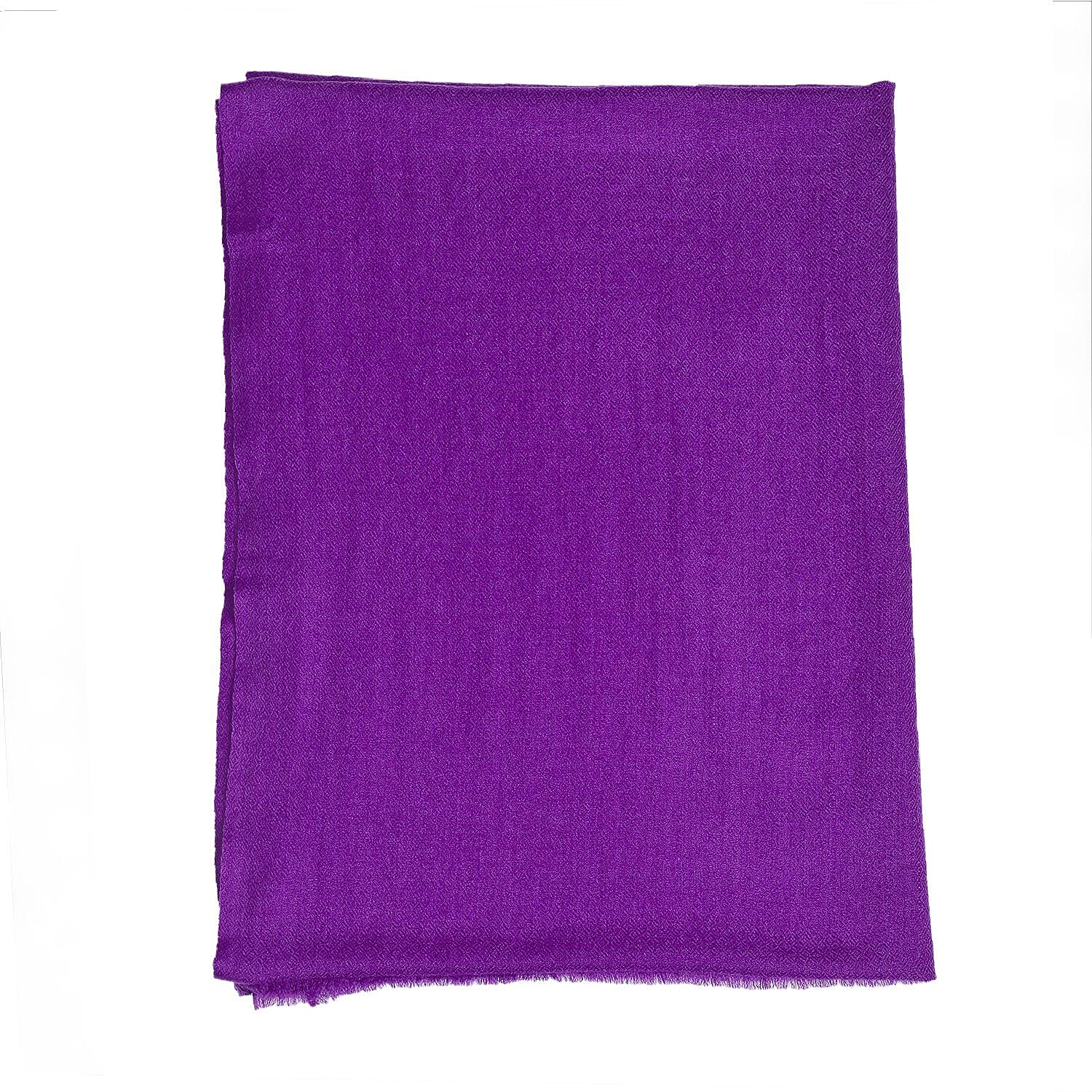 La Marey Cashmere Wool Solid Scarf - Purple