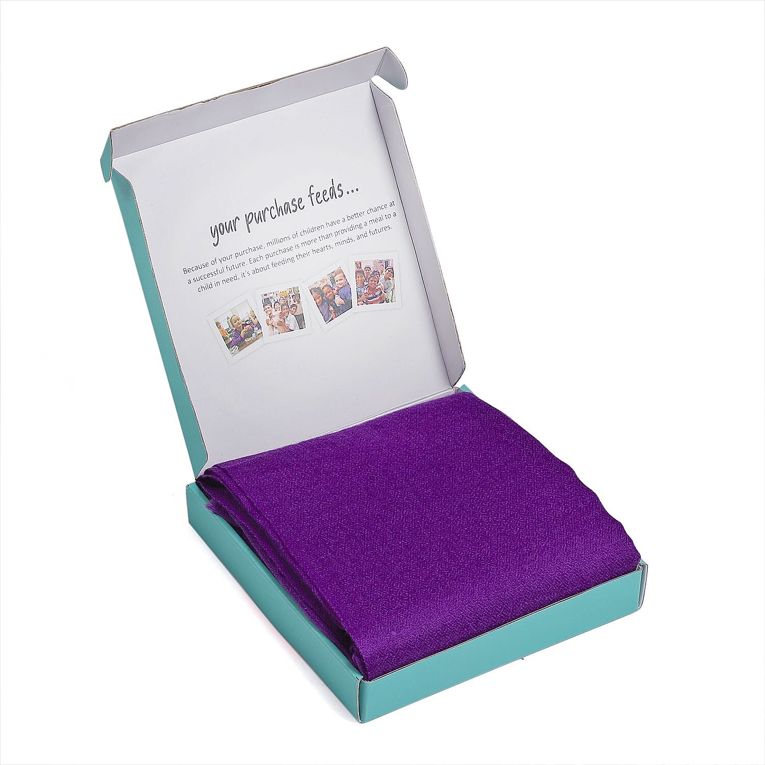 La Marey Cashmere Wool Solid Scarf - Purple