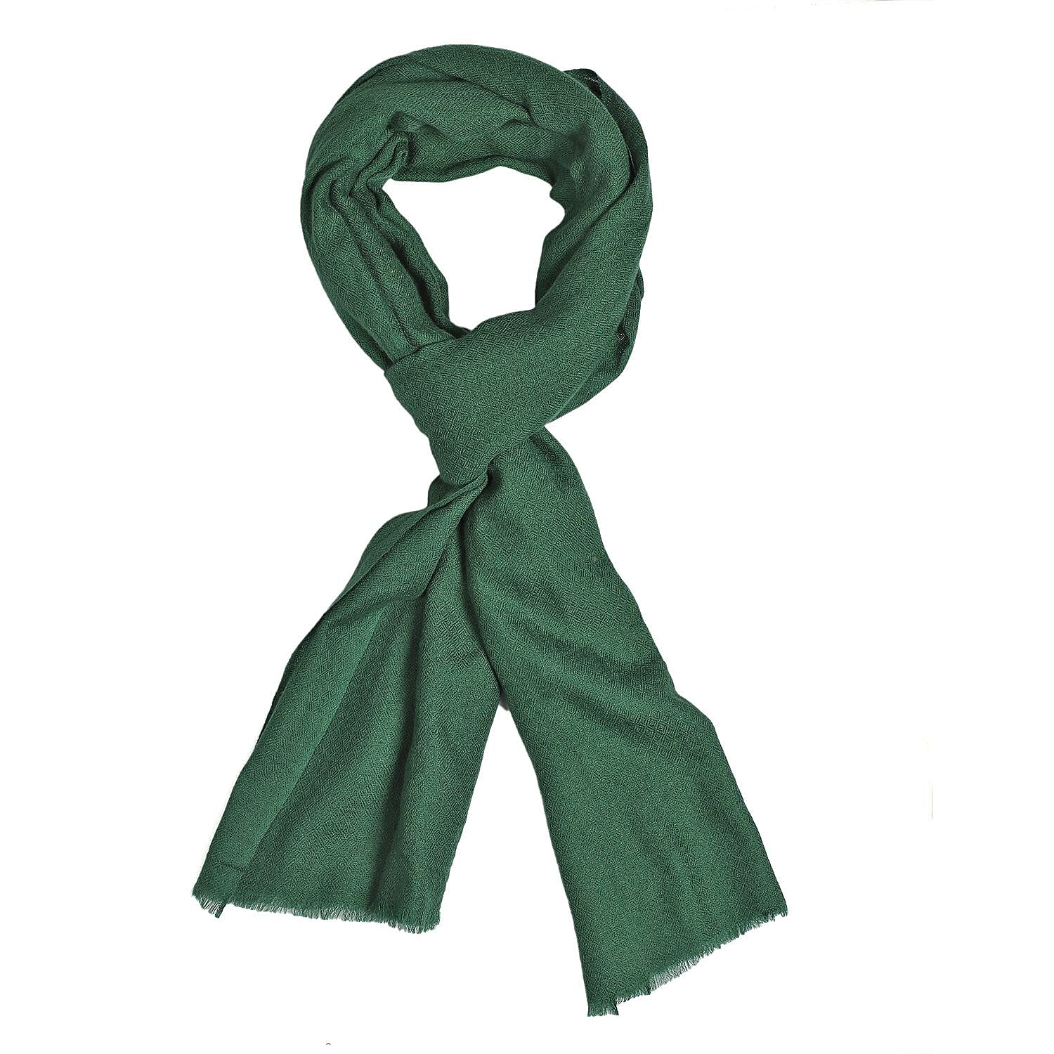 La Marey 100% Cashmere Wool Scarf with Gift Box (Size 190x70 cm) - Green