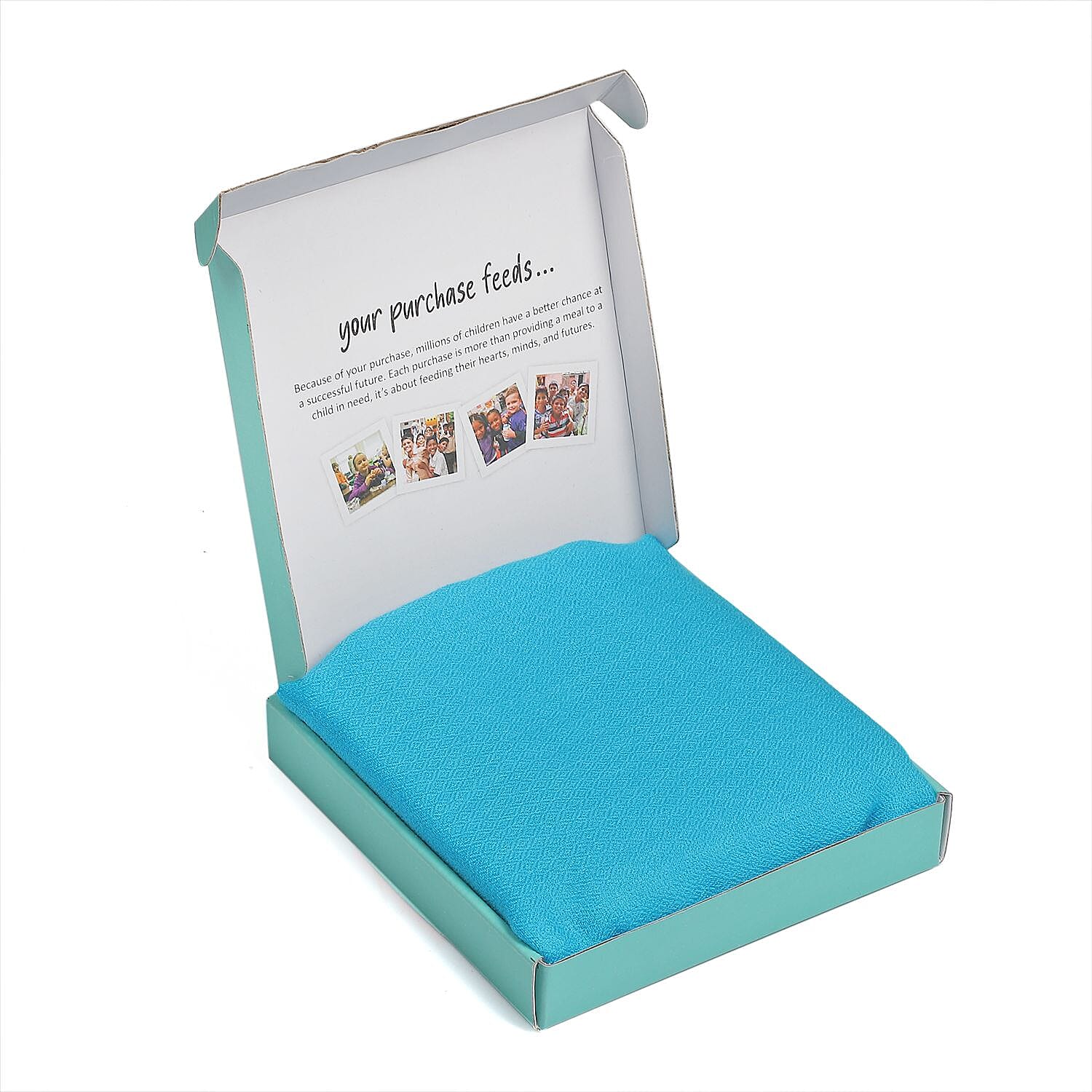 La Marey 100% Cashmere Solid Wool Scarf with Gift Box (Size 190x70 cm) - Turquoise