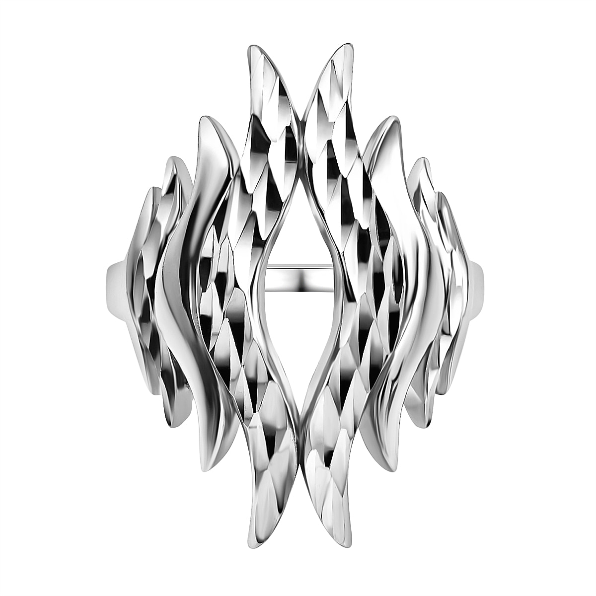 Lucy Q Flame Collection - Platinum Overlay Sterling Silver Ring