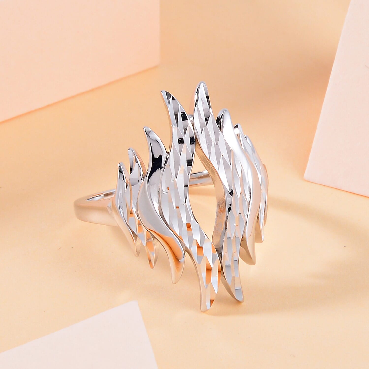 Lucy Q Flame Collection - Platinum Overlay Sterling Silver Ring