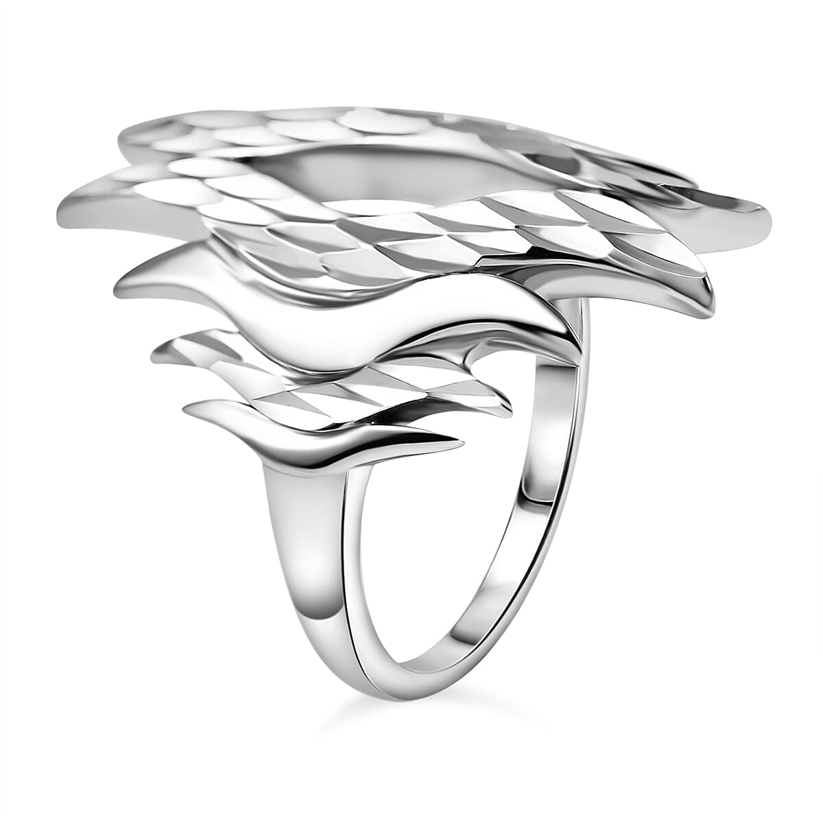 Lucy Q Flame Collection - Platinum Overlay Sterling Silver Ring