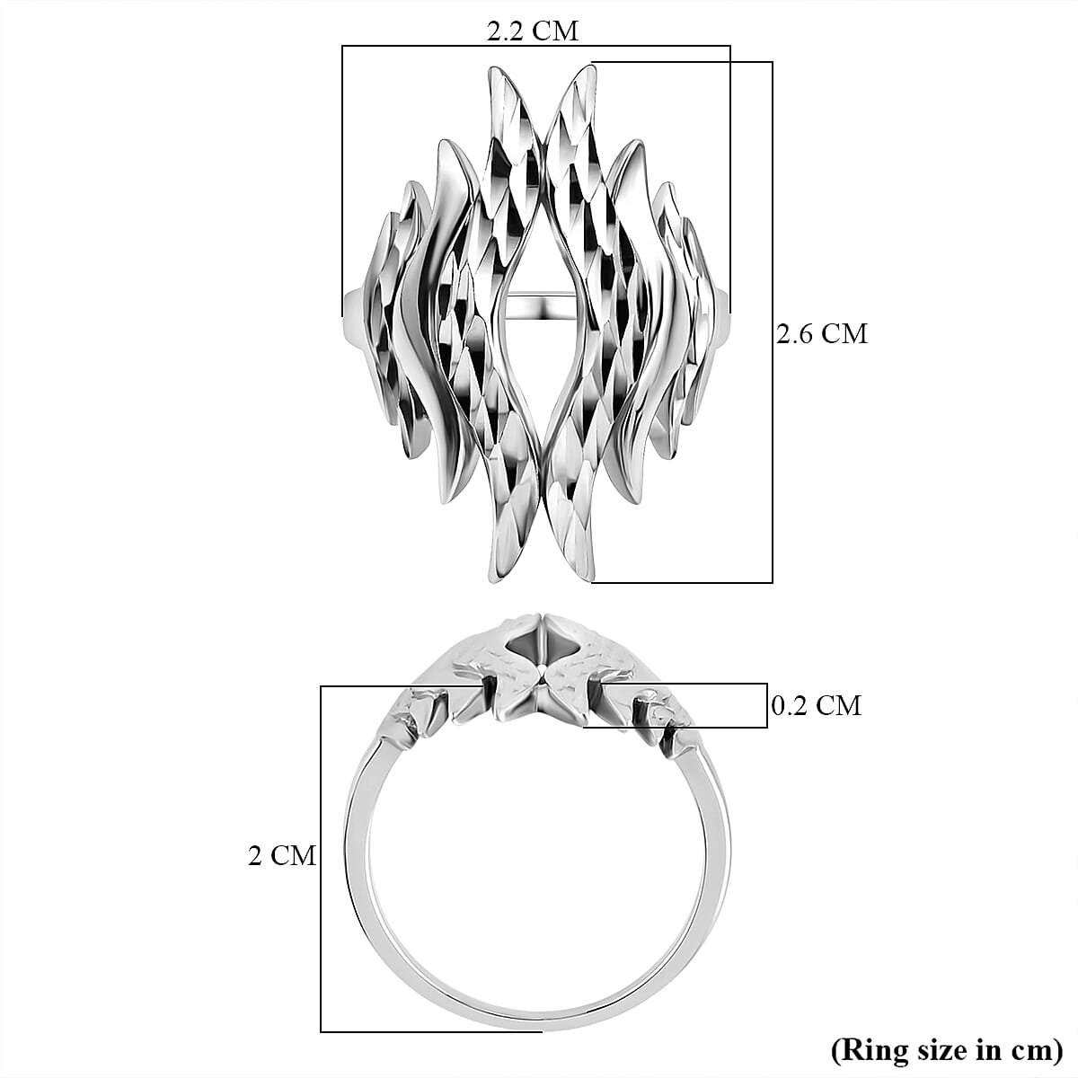 Lucy Q Flame Collection - Platinum Overlay Sterling Silver Ring