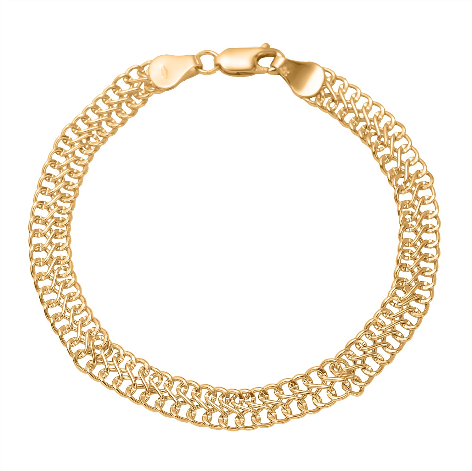 Hatton Garden Closeout- 9K Yellow Gold Infinity Kiss Link Bracelet (Size - 7.5) 3.10 Grms