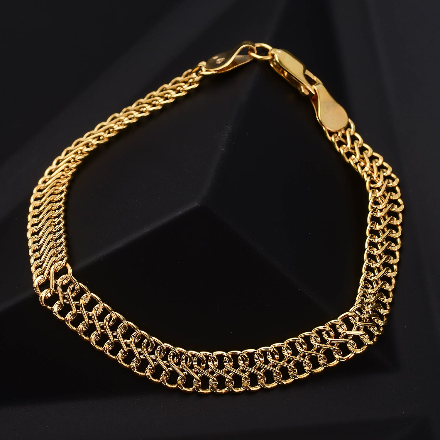 Hatton Garden Closeout- 9K Yellow Gold Infinity Kiss Link Bracelet (Size - 7.5) 3.10 Grms