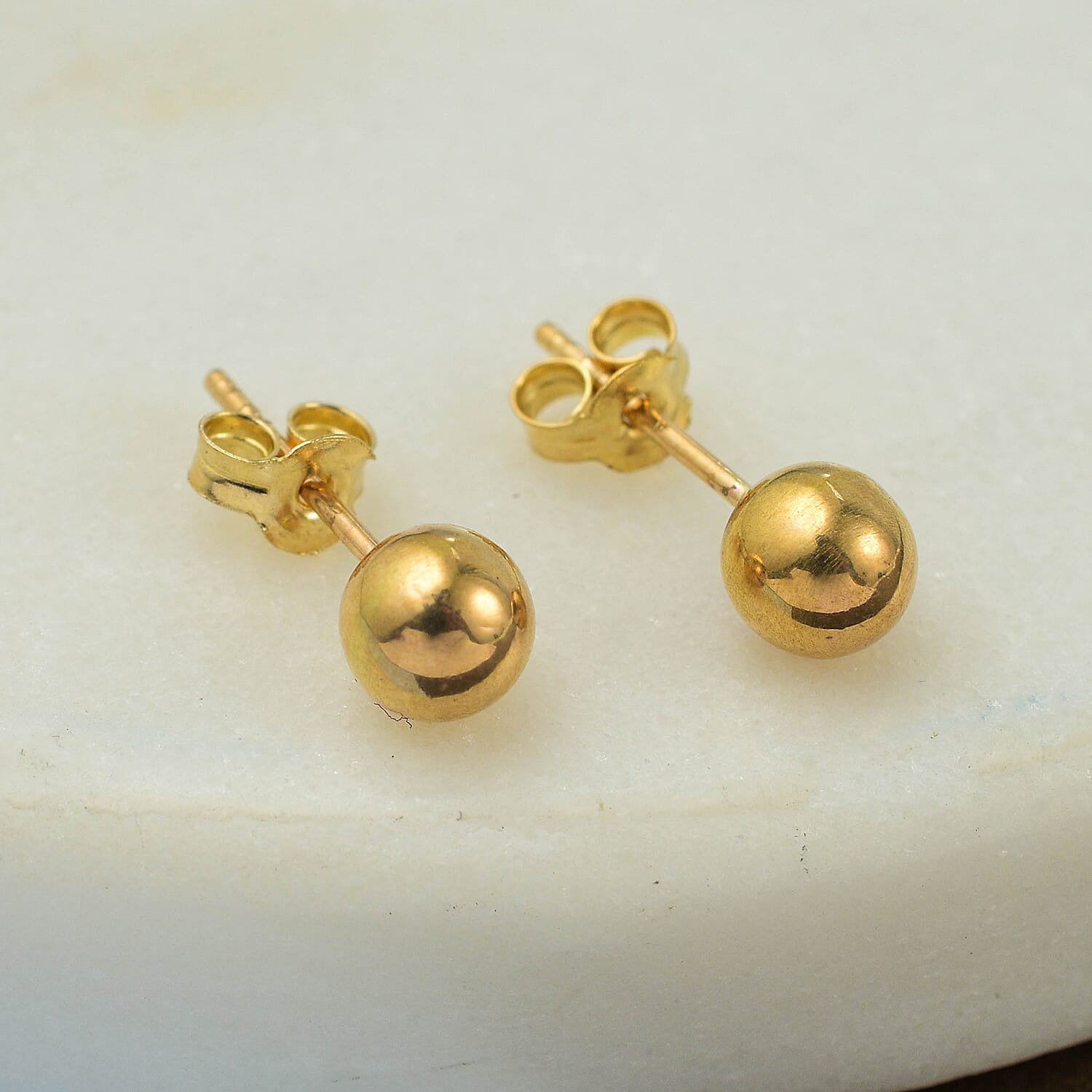Hatton Garden Closeout - 9K Yellow Gold Spanish Stud Earrings With Push Back