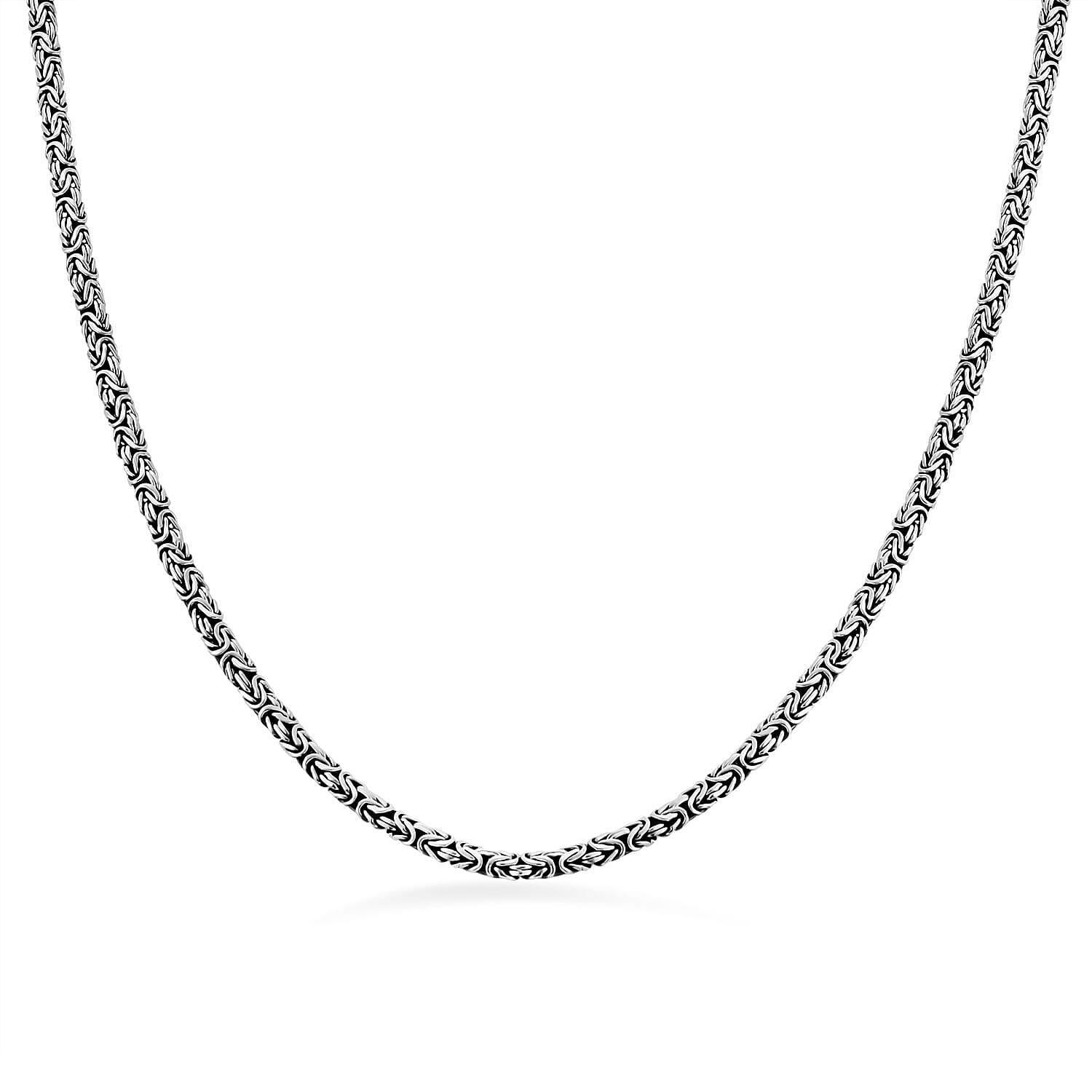 Royal Bali Collection - Artisan Crafted Sterling Silver Borobudur Necklace (Size - 20), Silver Wt. 40 Gms