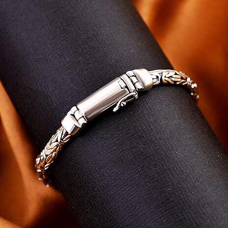 One Time CloseOut- Sterling Silver Borobudor Bracelet (Size - 7.5), Silver Wt. 18.35 Gms