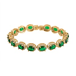 HongKong Closeout - Simulated Blue Sapphire & Simulated Diamond Tennis Bracelet (Size - 7.5)