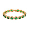 HongKong Closeout - Simulated Chrome Diopside & Simulated Diamond Tennis Bracelet (Size - 7.5) in Yellow Gold Tone