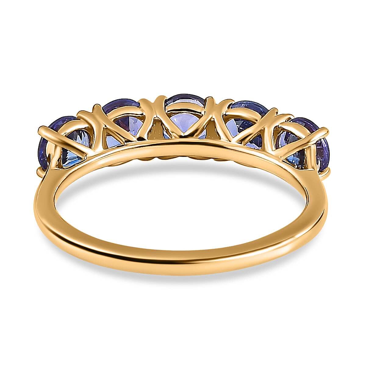 14K Yellow Gold Premium Tanzanite 5 Stone Ring 1.84 Ct. 14K Yellow Gold Premium Tanzanite 5 Stone Ring 1.84 Ct.
