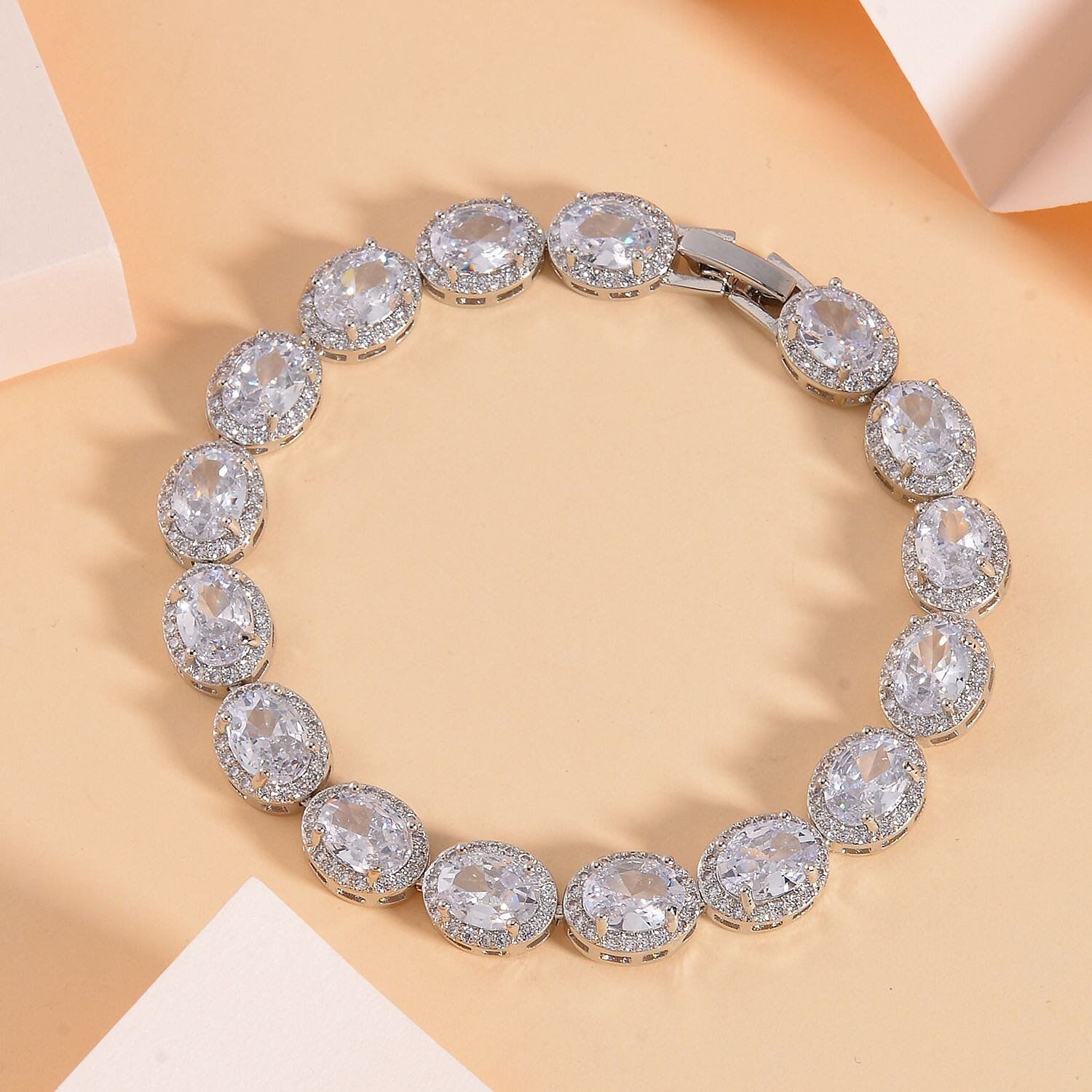 One Time Closeout - Simulated Diamond Tennis Bracelet (Size - 7.5)