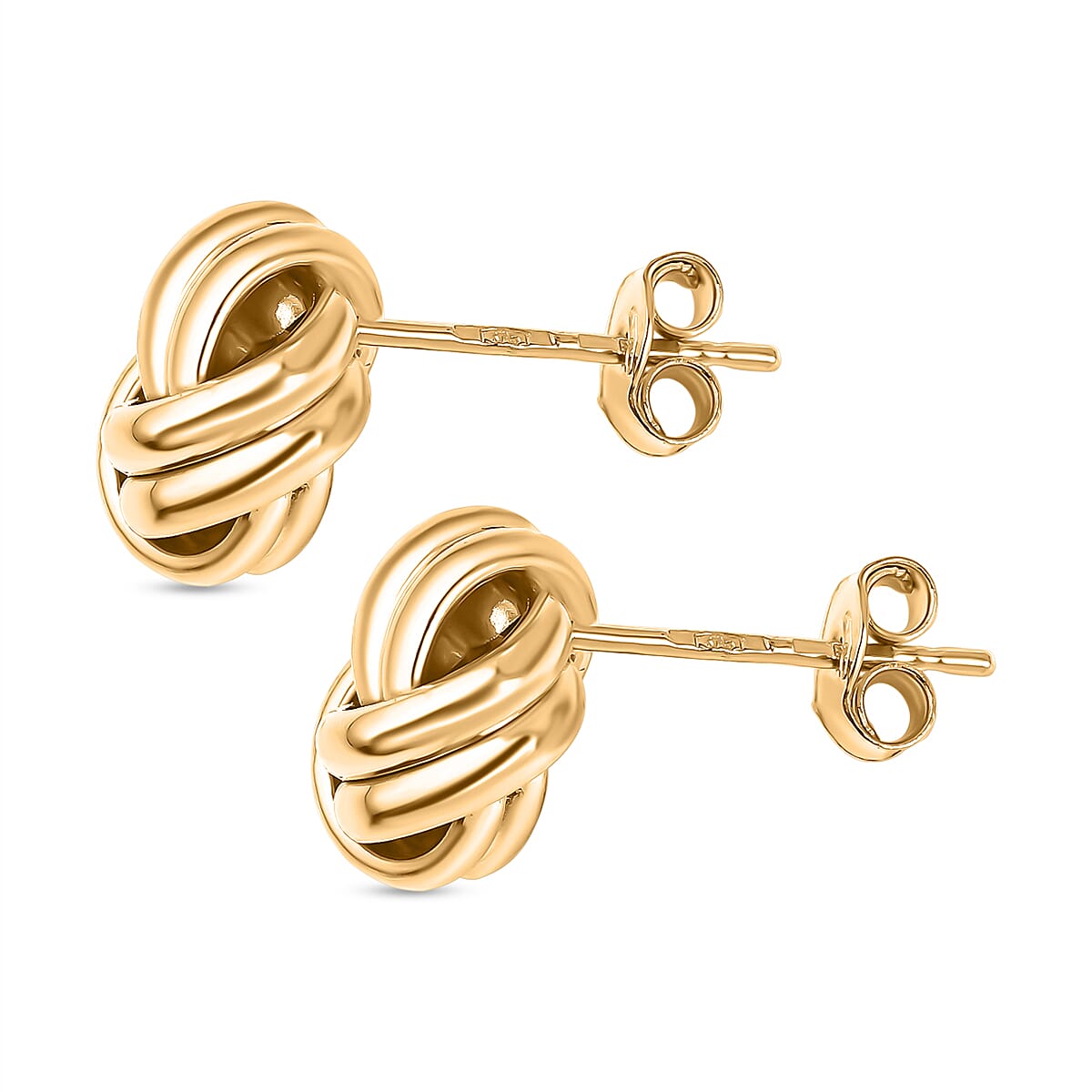 Hatton Garden Closeout-9K Yellow Gold Double Knot Earrings