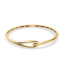 Hatton Garden Closeout - 9K Yellow Gold Hook Knot Openable Hinged Bangle (Size - 7)