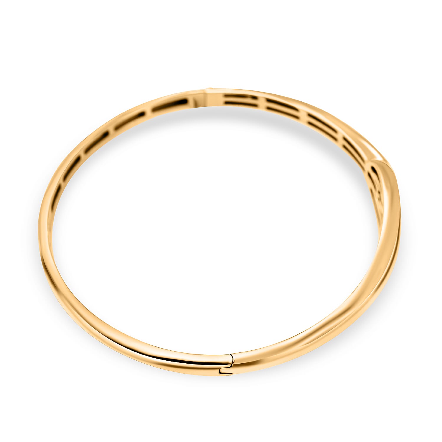 Hatton Garden Closeout - 9K Yellow Gold Hook Knot Openable Hinged Bangle (Size - 7)