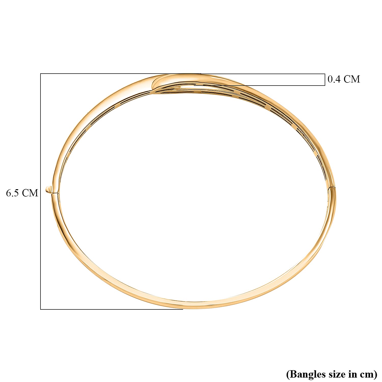 Hatton Garden Closeout - 9K Yellow Gold Hook Knot Openable Hinged Bangle (Size - 7)