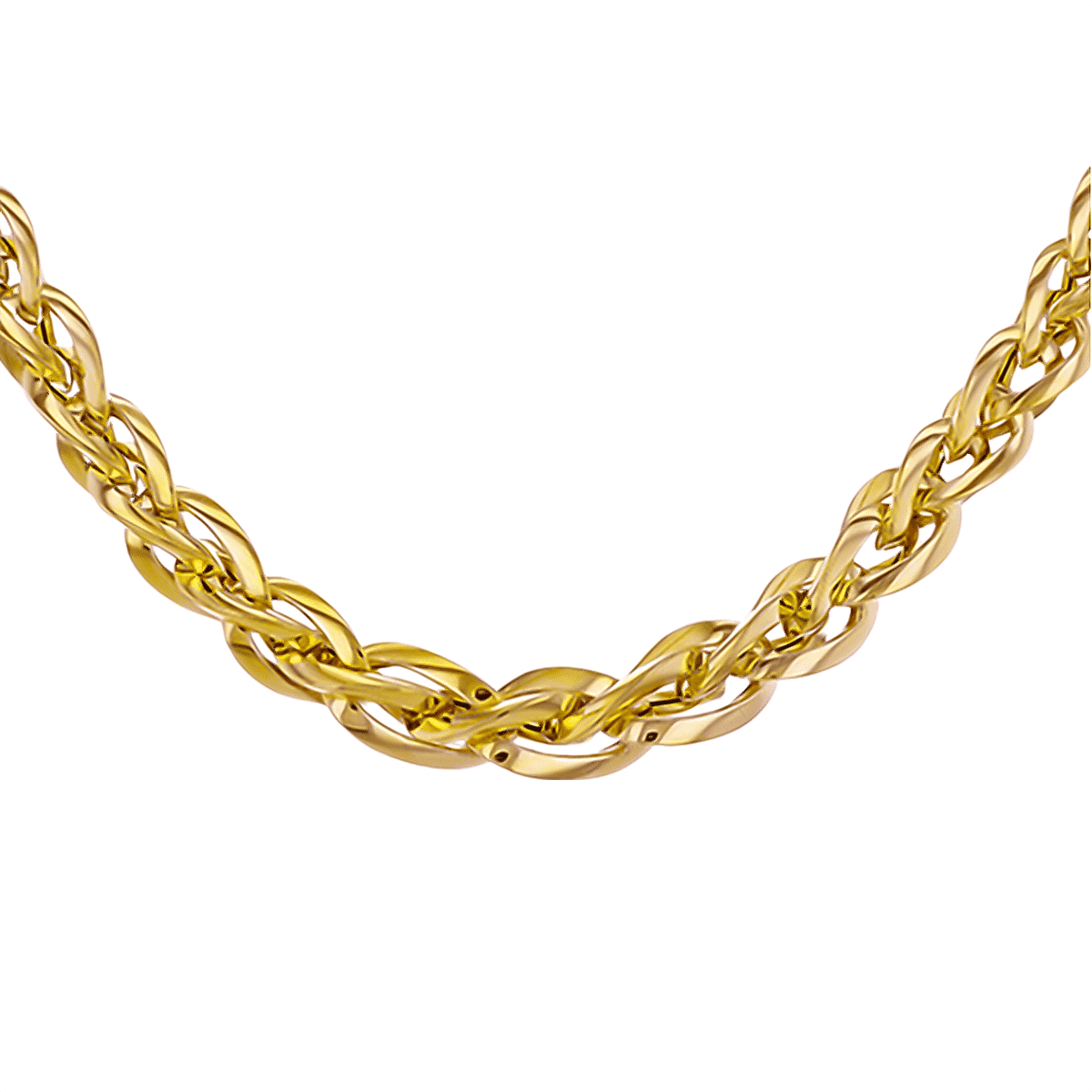 9K Yellow Gold Heavy Graduated Woven Link Necklace (Size - 18), Gold Wt. 14.20 Gms