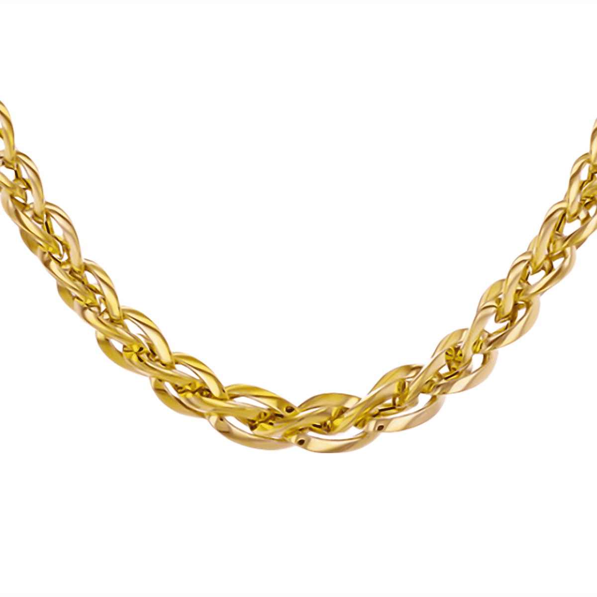 9K Yellow Gold Heavy Graduated Woven Link Necklace (Size - 18), Gold Wt. 14.20 Gms