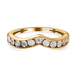 Diamond Wishbone Ring in Sterling Silver