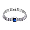 Designer Inspired - Simulated Blue Sapphire & Whitte Cubic Zirconia Bracelet (Size - 7.5)