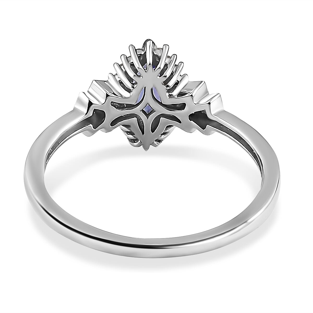 Tanzanite and Diamond Ring in Platinum Overlay Sterling Silver 0.93 Ct. Tanzanite and Diamond Ring in Platinum Overlay Sterling Silver 0.93 Ct.