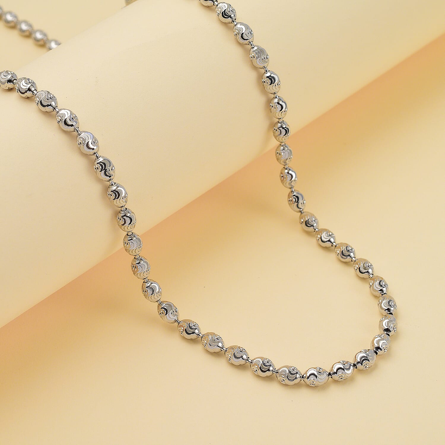 Craigs Find - Diamond Cut Chicco Necklace Rhodium Overlay in Sterling SilverNecklace (Size - 20), Silver Wt. 13.10 Gms