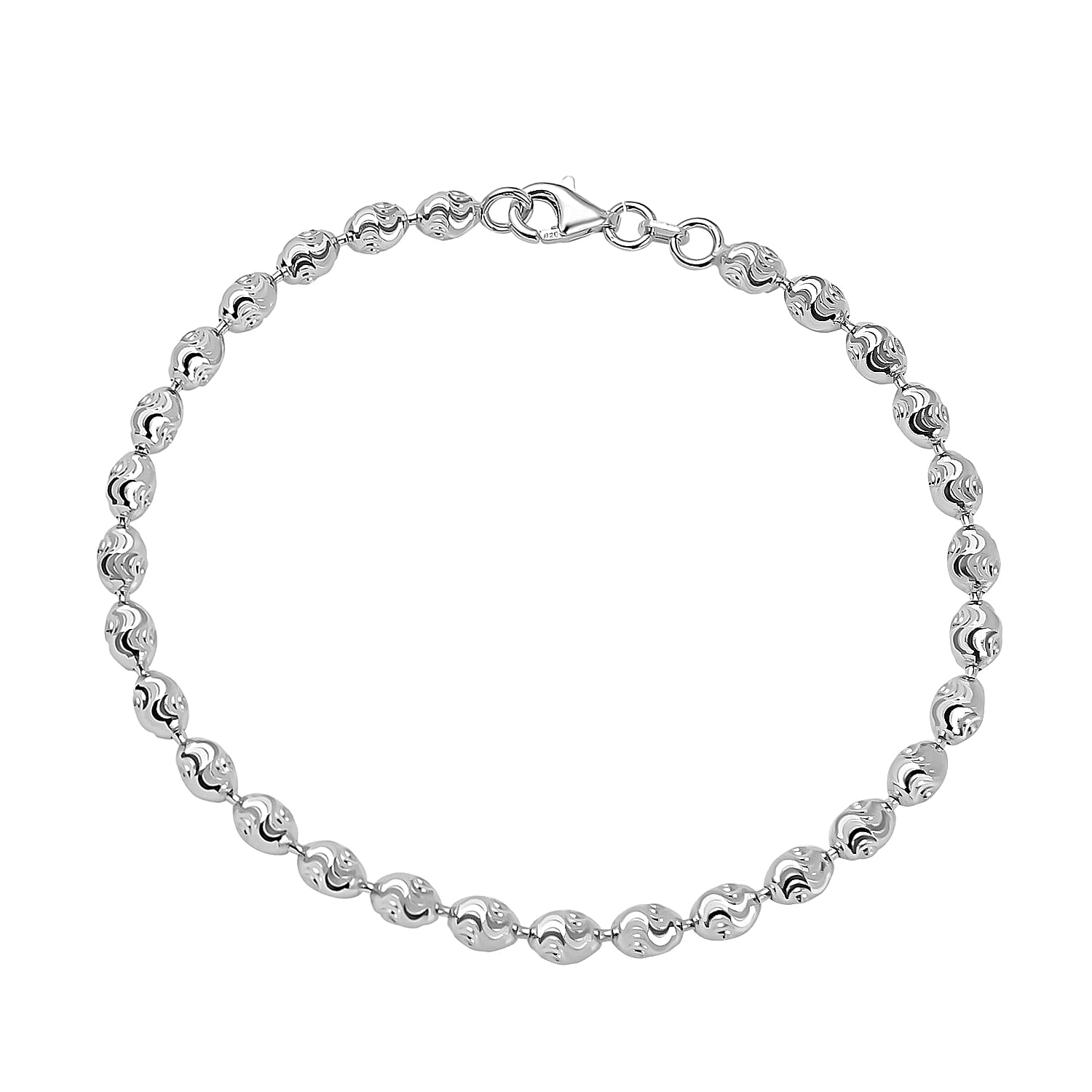 Craigs Find - Diamond Cut Chicco Bracelet Gold Overlay in Sterling Silver (Size - 7.5)