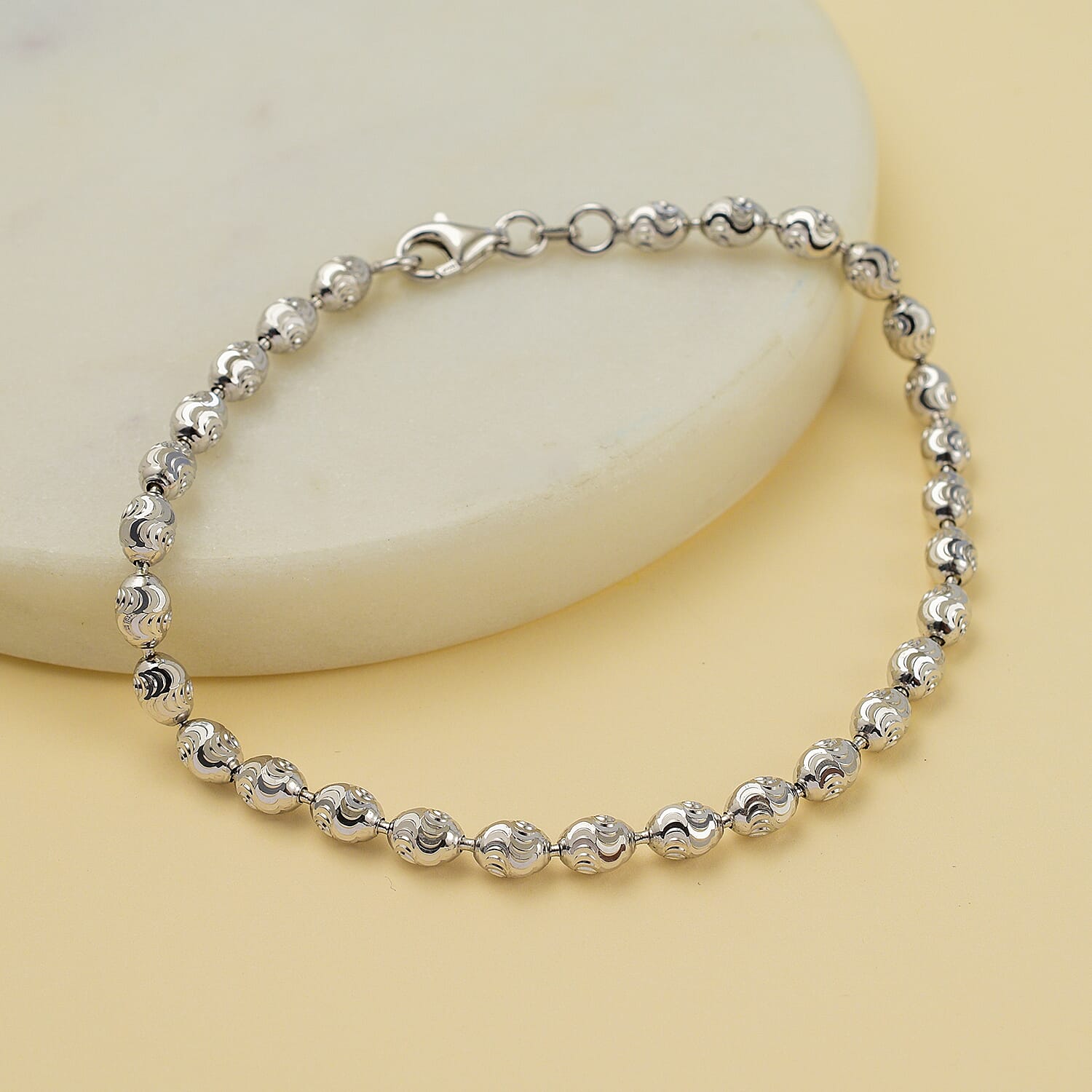 Craigs Find - Diamond Cut Chicco Bracelet Gold Overlay in Sterling Silver (Size - 7.5)