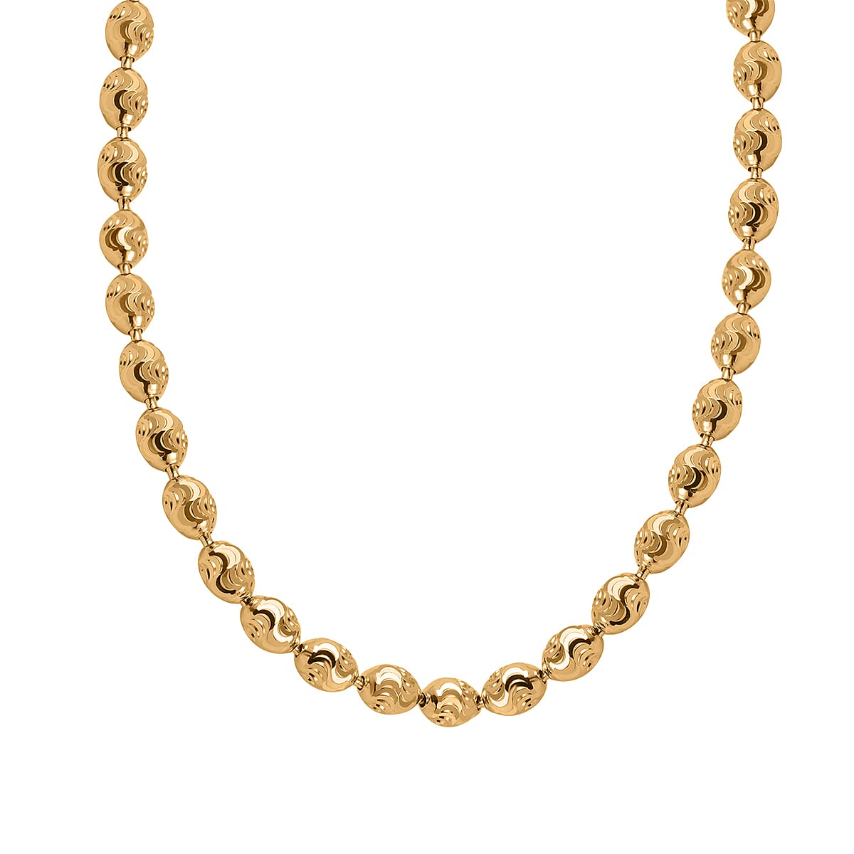 Diamond Cut Necklace Gold Overlay in Sterling Silver Necklace (Size - 20) Silver Wt 12.74 Gms