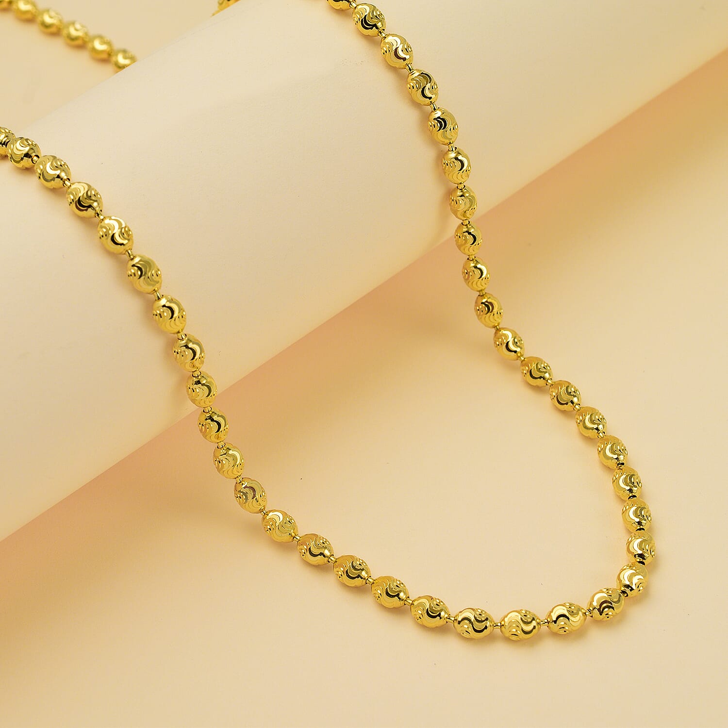 Diamond Cut Necklace Gold Overlay in Sterling Silver Necklace (Size - 20) Silver Wt 12.74 Gms