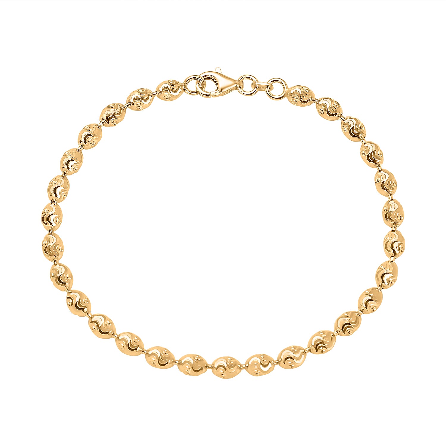 One Time Closeout  - Gold Overlay Sterling Silver  Bracelet (Size - 7.5