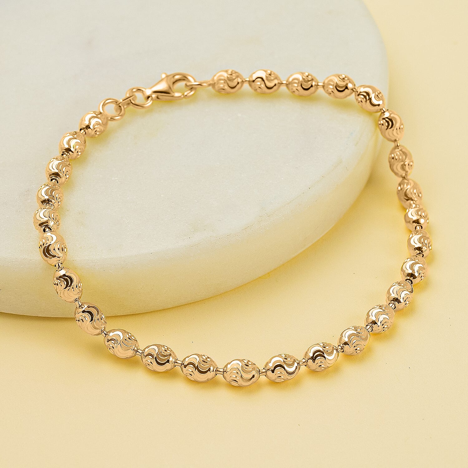 One Time Closeout  - Gold Overlay Sterling Silver  Bracelet (Size - 7.5