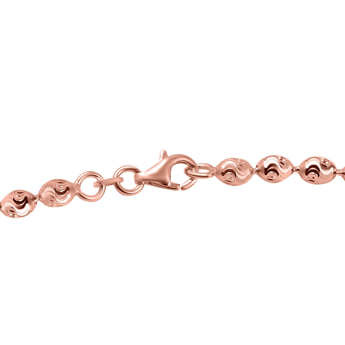 Rose Gold Overlay Sterling Silver Typhoon Chicco Necklace (Size - 20), Silver Wt. 12.42 Gms