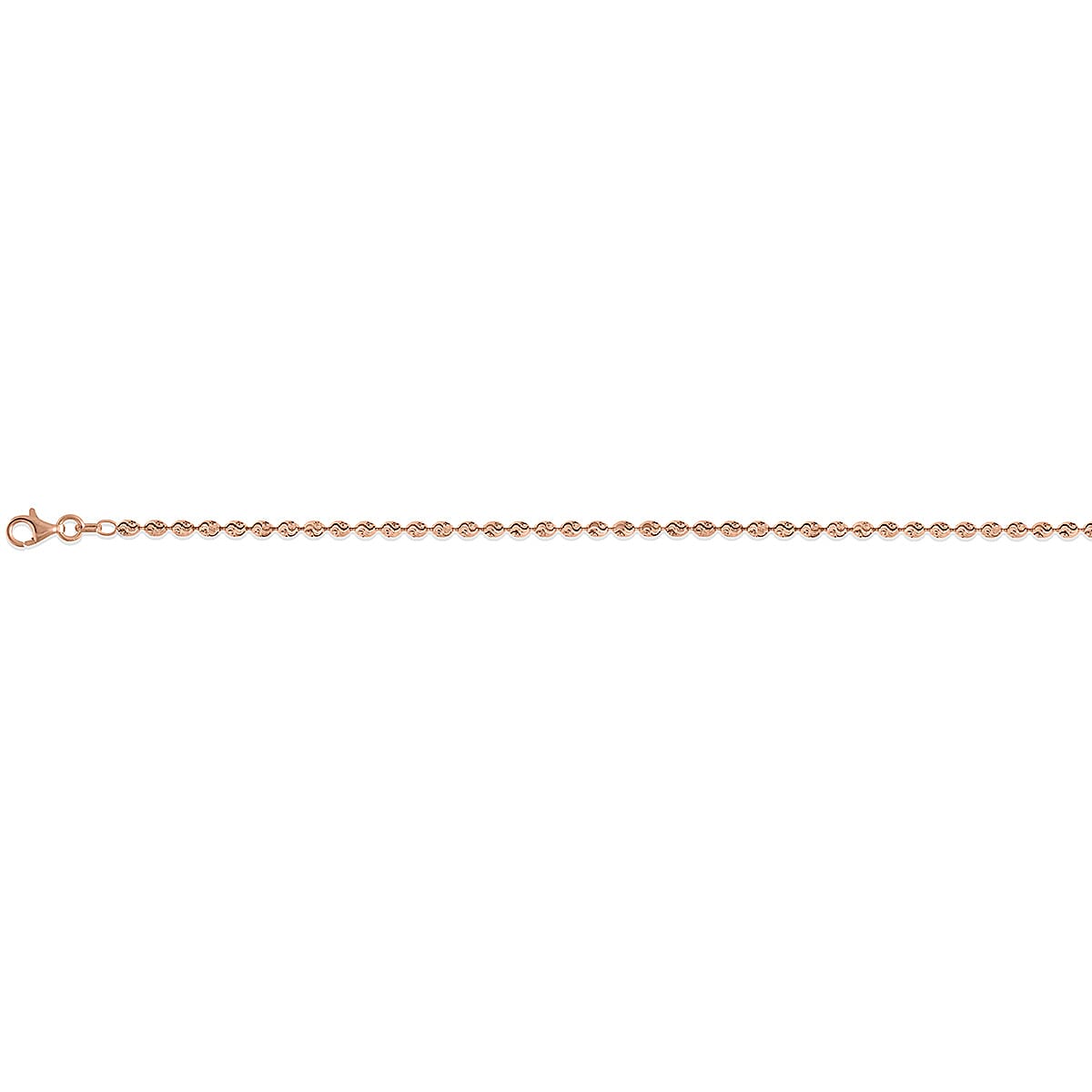 Rose Gold Overlay Sterling Silver Typhoon Chicco Necklace (Size - 20), Silver Wt. 12.42 Gms