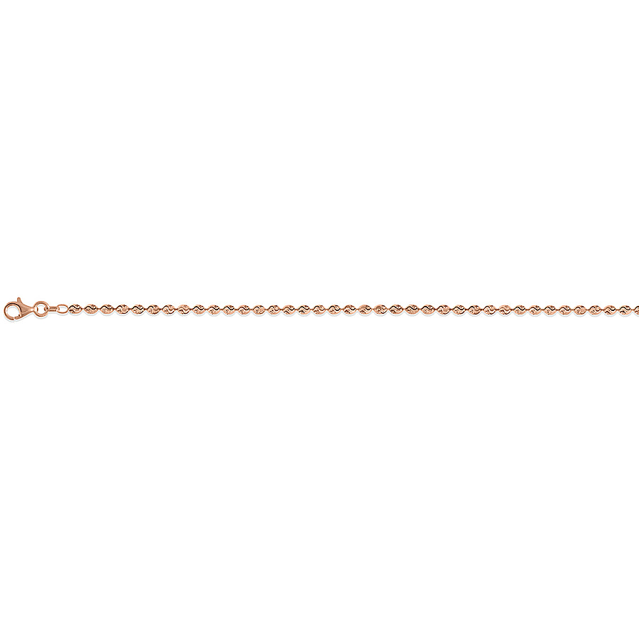 Rose Gold Overlay Sterling Silver Typhoon Chicco Necklace (Size - 20), Silver Wt. 12.42 Gms