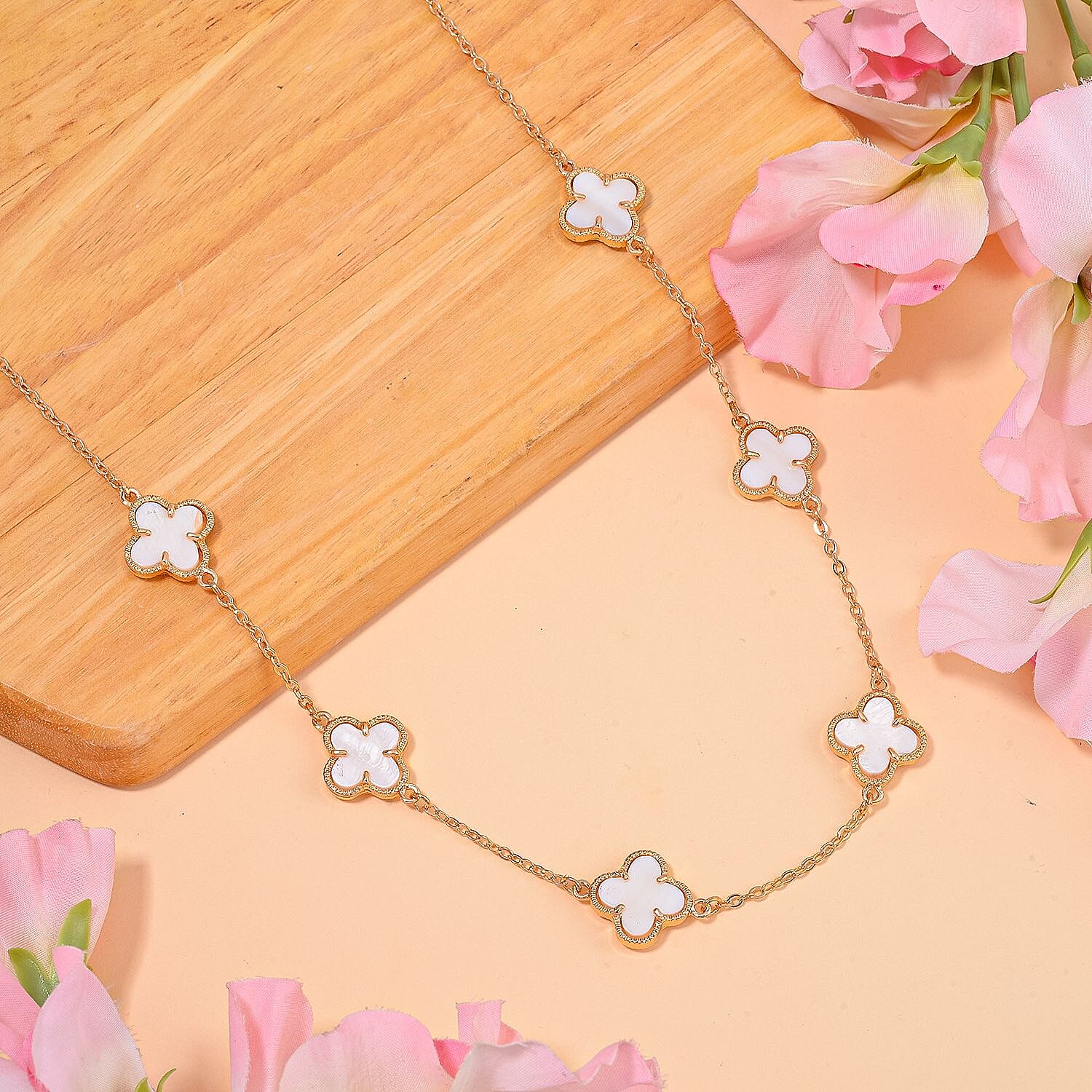 Designer Inspired Shell Pearl Necklace (Size - 20)