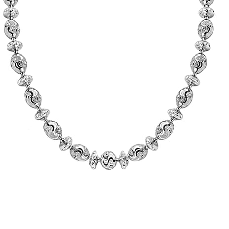 Vicenza Closeout - Rhodium Overlay Sterling Silver Saturno Necklace (Size - 20), Silver Wt. 16.34 Gms