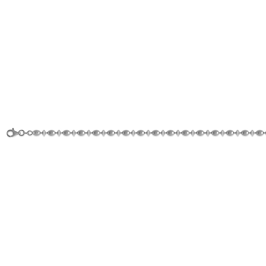 Vicenza Closeout - Rhodium Overlay Sterling Silver Saturno Necklace (Size - 20), Silver Wt. 16.34 Gms