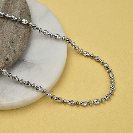 Vicenza Closeout - Rhodium Overlay Sterling Silver Saturno Necklace (Size - 20), Silver Wt. 16.34 Gms