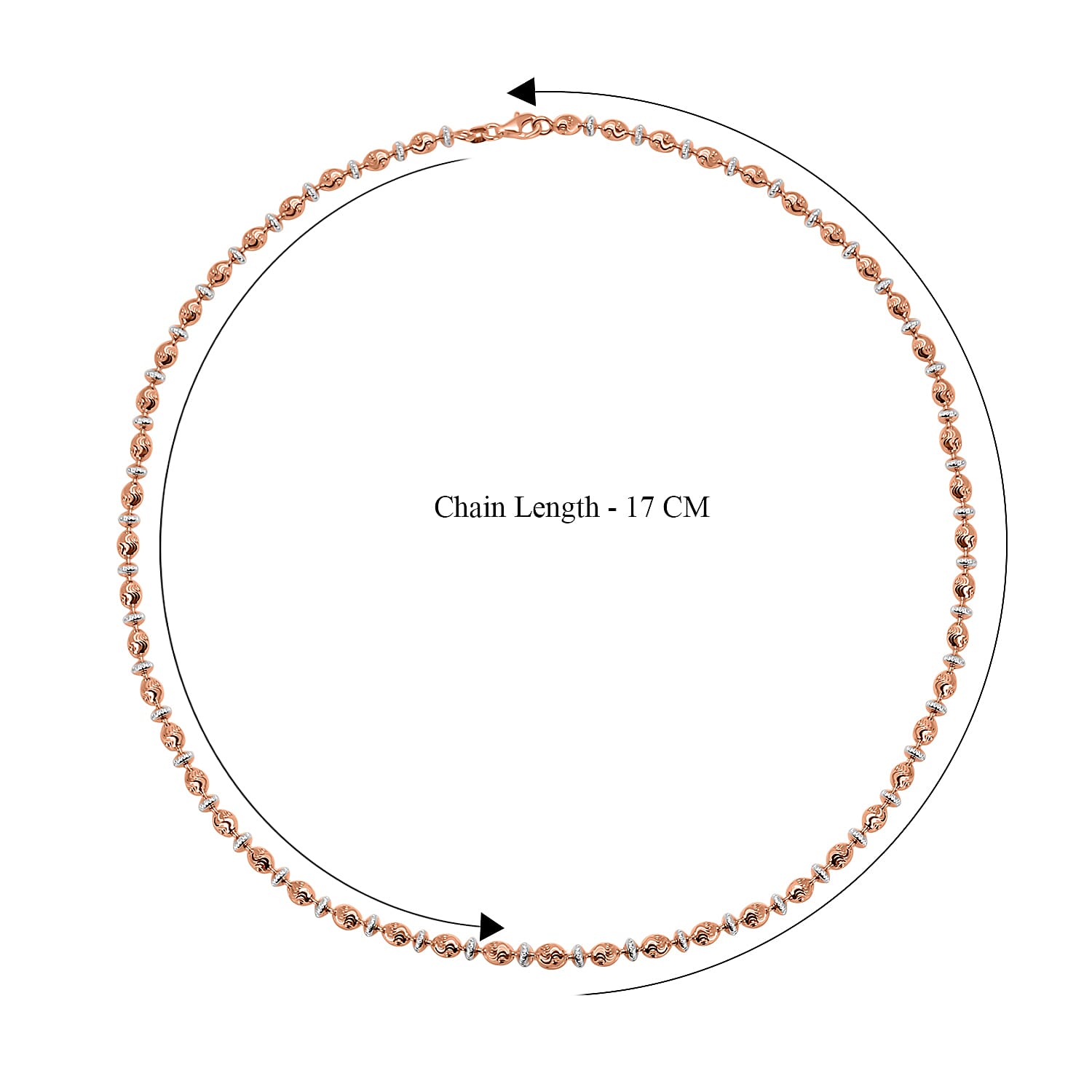 Vicenza Closeout - Rhodium & Yellow Gold Plated Sterling Silver Saturno Necklace (Size - 20), Silver Wt. 15.90 Gms