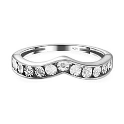 Diamond Wishbone Ring in Sterling Silver