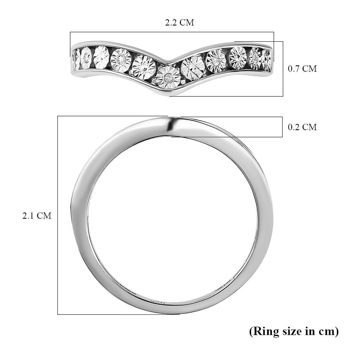 Diamond Wishbone Ring in Sterling Silver