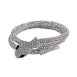 Black Crystal , Simulated Mystic White Crystal Bracelet 0.02 Ct