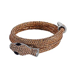 Black Crystal , Simulated Mystic White Crystal Bracelet 0.02 Ct