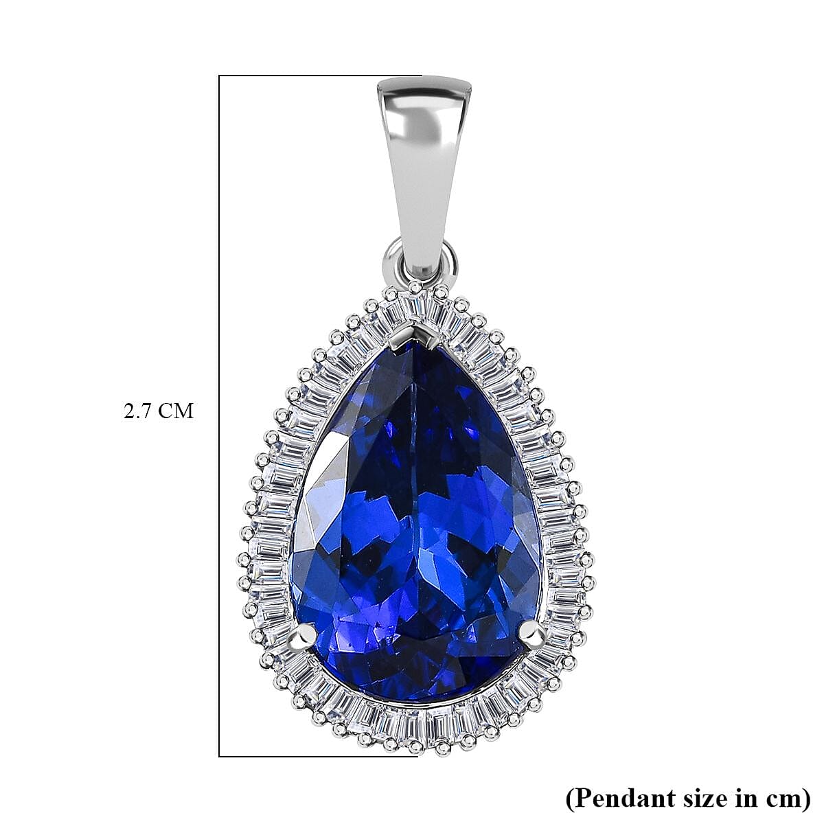 RHAPSODY- 950 Platinum AAAA Tanzanite & Diamond (VS) Drop Pendant 5.64 Ct